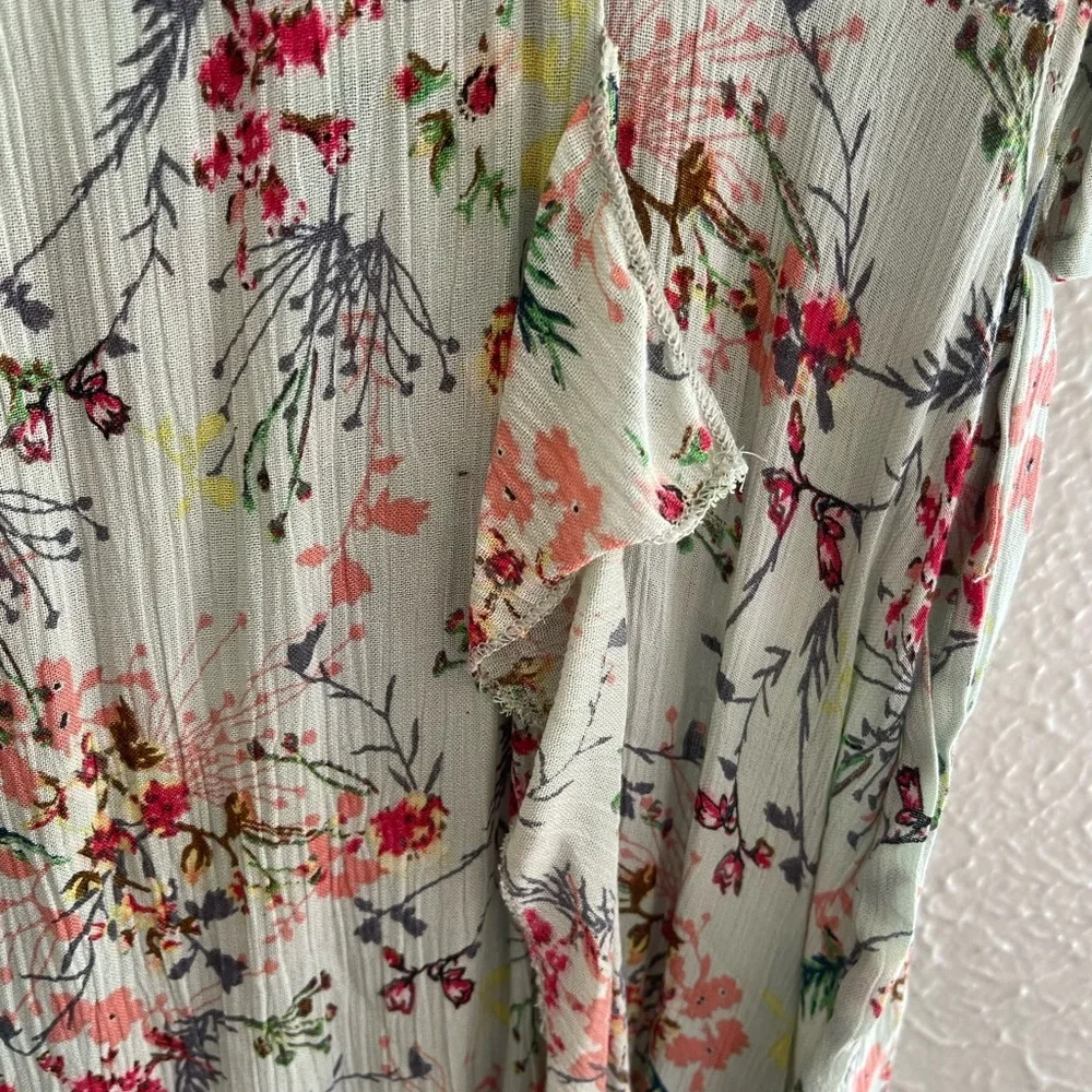 RAGA Secret Escape Floral Faux Wrap Maxi Sage Dress Size Small - Picture 6 of 7